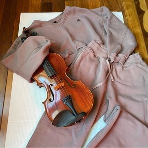 Over Active All Day Lightweight Oversized V-Neck Sweatshirt and Jogger Set